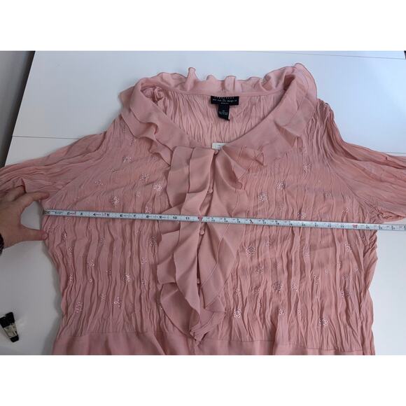 New York City Design Co Separates Crinkle Crepe Blouse Women’s Sz 2X NWT PINK - Picture 9 of 12